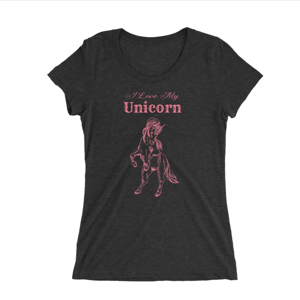 Boho I Love My Unicorn Rayon Blend T-Shirt Size L A018